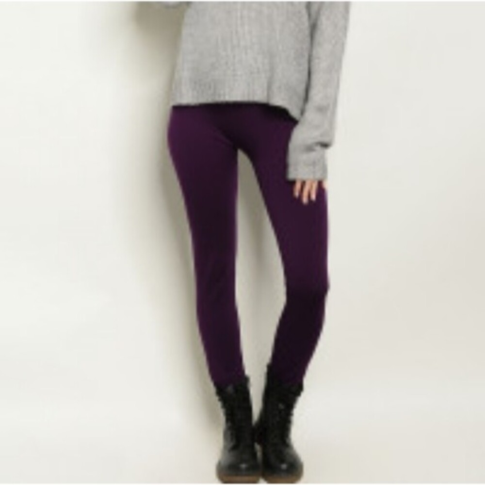 Purple Fleece High Waisted Leggings